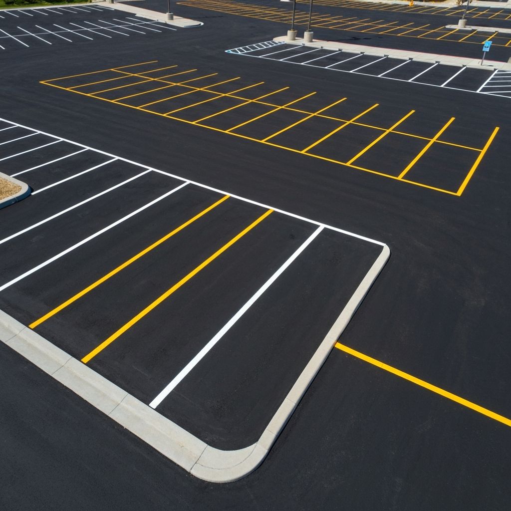 Professional parking lot striping